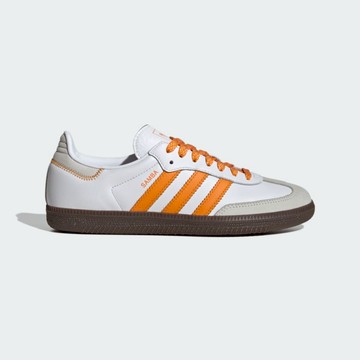 【ADIDAS】SAMBA OG W 休閒鞋 運動 女 麂皮 德訓鞋 膠底 白橘 IE6521