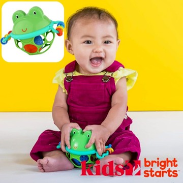 【美國kids2】Bright Starts Oball奧波軟球青蛙搖鈴 BS-00633