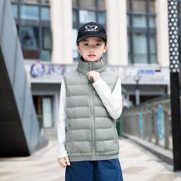 GILE親子款兒童羽絨服白鴨絨馬甲外穿背心男童女童坎肩冬裝潮