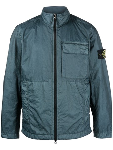 Stone Island - Compass-patch zip-up jacket - men - Polyamide/Polyester/Polyurethane - XL - Blue