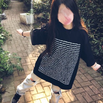 美式hiphop短袖T恤女抗起球寬松bf設計感小眾街頭潮牌字母上衣