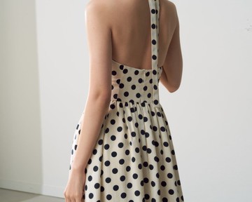 法式優雅波點裙/海邊度假氛圍感連衣裙