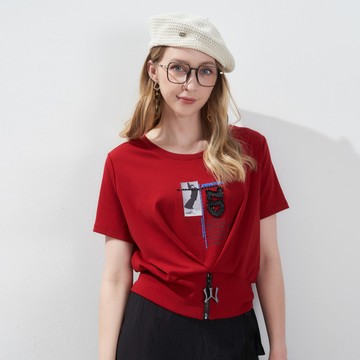 CLL巧玲瓏 舞動少女下襬拉鍊造型上衣 7363319