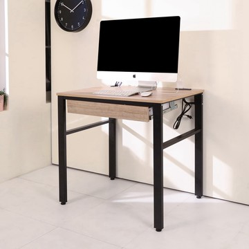 【BuyJM】低甲醛漂流木單抽屜附插座筆筒80公分工作桌