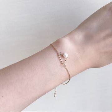 珍珠三角形細緻手鍊 手環 s067