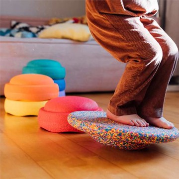 跨境出口彩虹過河石感統訓練平衡板兒童家用訓練器幼兒園平衡玩具