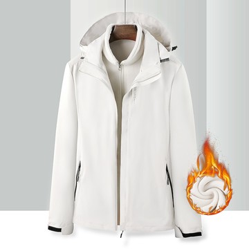 【HOT 本舖】男装6268搖粒絨衝鋒衣情侶款三合一可拆卸兩件套加絨加厚登山服外套衝鋒衣