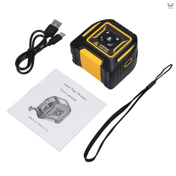 S7AP 3合1多功能雷射捲尺 測距儀 十字雷射投線（黃色 三合一雷射尺 5M捲尺+60M雷射測距）6種雷射測量模式；m