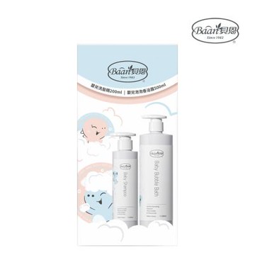 貝恩嬰兒泡泡洗澡組(泡泡500ml+洗髮精200ml)