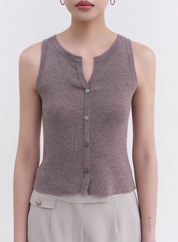 可機洗亨利領羊毛背心