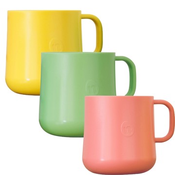 Nestique 幼兒杯 3件組 櫻桃粉+檸檬黃+橄欖綠 1組 200ml