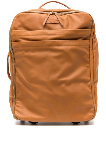 Private Stock - leather rolling suitcase - men - Cotton/Calf Leather - One Size - Brown