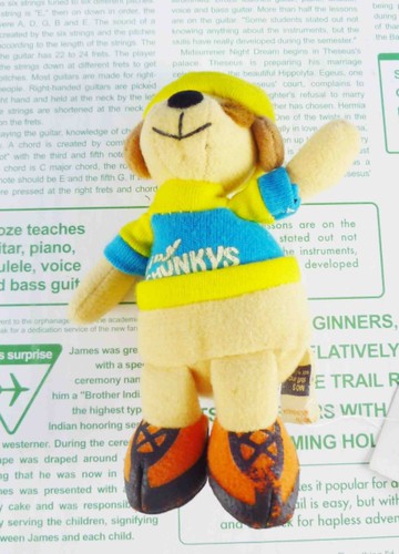 【震撼精品百貨】日本日式精品_狗DOG~絨毛玩偶-彩色毛-黃帽