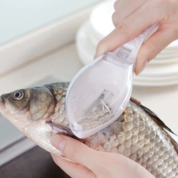 去魚鱗刨刀 手握 刮鱗器 刮刀 廚房 去魚鱗 安全 好清洗 不傷手 魚鱗刮除器