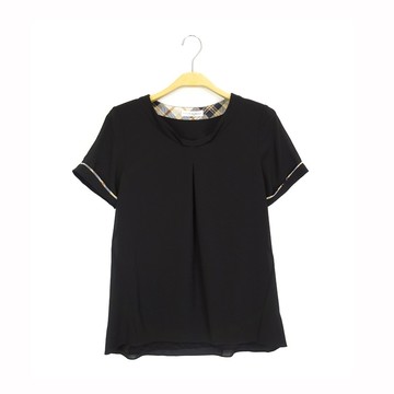 Kinloch Anderson 金安德森女裝 V領脅剪接雪紡上衣 KA0781005(米色/黑色)