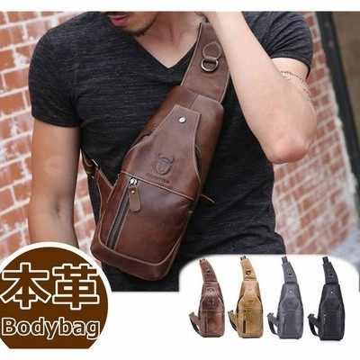 ボディバッグ メンズバッグ 本革レザー Ipad対応 レトロ風 ワンショルダー 斜め掛け 軽量 男女兼用 自転車バッグ 代 鞄 かばん 耐摩設計 通販 Lineポイント最大get Lineショッピング