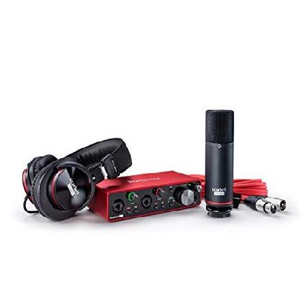 Focusrite Scarlett 2i2 Studio (3rd Gen) USB Audio Interface and Recording Bundle ＆ Mackie CR-X Series, 3-Inch Multimedia Monitors with Professional S