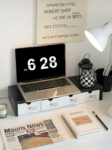 顯示屏增高器/電腦增高架 台式電腦顯示器屏增高架辦公室筆電桌面收納盒墊高底座置物架子【CM18407】