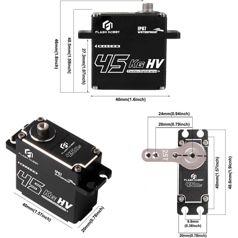 FLASH HOBBY 60KG コアレス サーボ 8.4V 高トルク サーボ、フルメタル