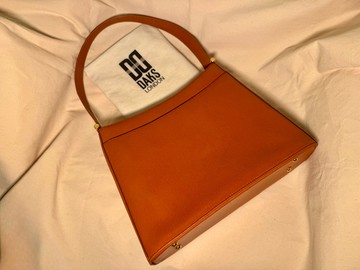 日製Daks橘棕色 手提包 肩背包 人造皮 含原廠防塵袋 古著 古董包