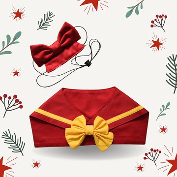 寵物海軍領丨附蝴蝶結髮帶+領結