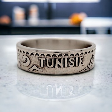 突尼西亞錢幣戒指 25 分尼 1918-1920，突尼西亞女戒，錢幣戒指 突尼西亞