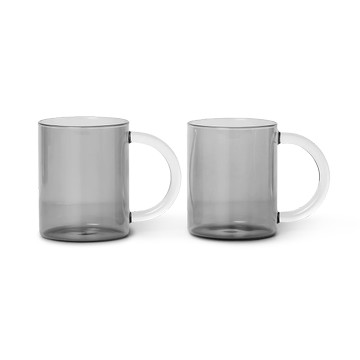 丹麥Ferm Living STILL 玻璃馬克杯（2入）燻灰