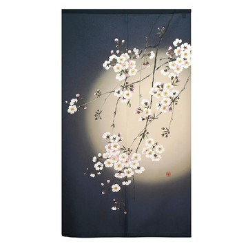 長門簾 日本製造 聚酯纖維  150 x 85cm  月夜梅花