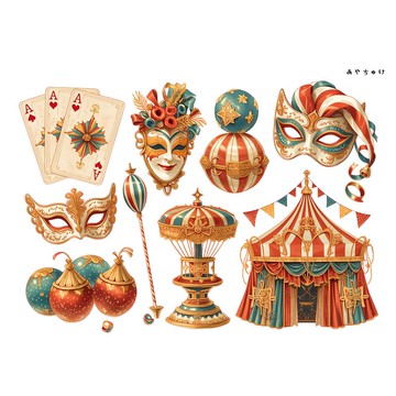 【6 月新品】20-134-0313 裁形紙 馬戲團風格
