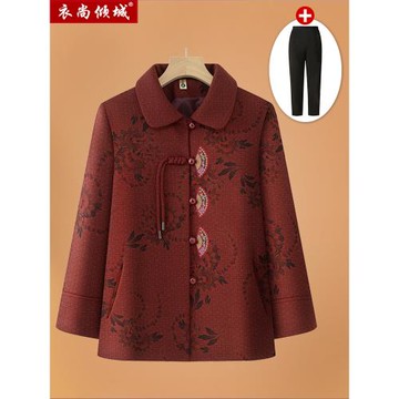 奶奶裝秋季唐裝外套氣質女老人春秋款上衣媽媽裝新款中式衣服太太