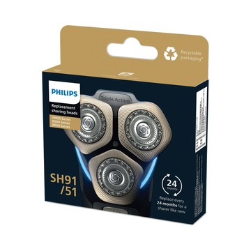 PHILIPS SH91/51 頂級奈米電鬍刀替換刀頭 (適用S9000/Prestige系列/原廠正品/官方直營)