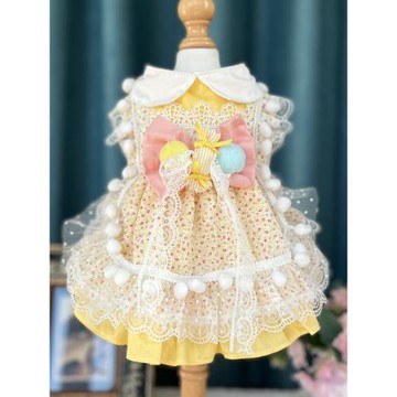 喵嗚萌寵原創寵物狗衣服貓咪兔子洛麗塔公主裙博美春秋新款保暖衣