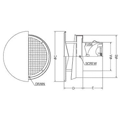 西邦工業 SEIHO SNBD150TSC 外壁用ステンレス製換気口 (フラットカバー