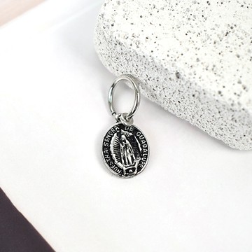 夾式耳環 垂墜人像十字合金耳夾【NDF66】