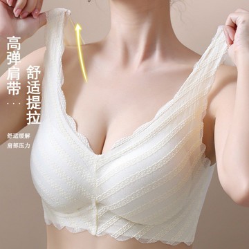 🚀虧本到貨🚀日本🇯🇵美背內衣女小胸聚攏薄款蕾絲無痕無鋼圈文胸上託防下垂胸罩