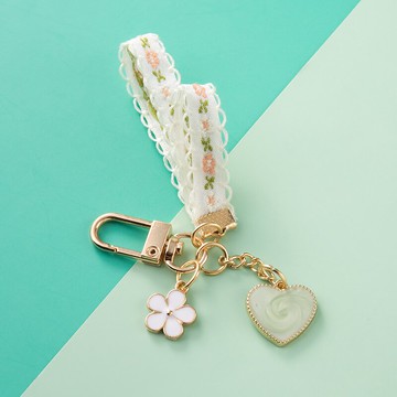 蕾絲手帶鑰匙扣掛件airipods創意個性汽車鏈鎖匙圈環可愛女包掛飾