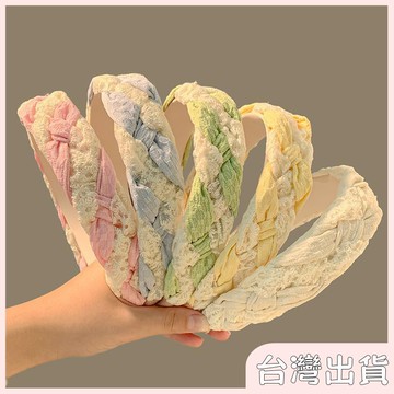 ✨臺灣出貨✨【飾飾如意】2025新款高端蕾絲麻花辮少女髮箍多巴胺甜美氣質髮卡成人髮箍女