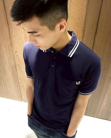 美國百分百【全新真品】Versace Jeans 凡賽斯 VJ 短袖POLO衫 logo T-shirt 深藍 J124