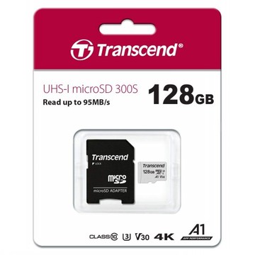 Transcend創見 128GB microSD記憶卡 TS128GUSD300S-A (NOD)