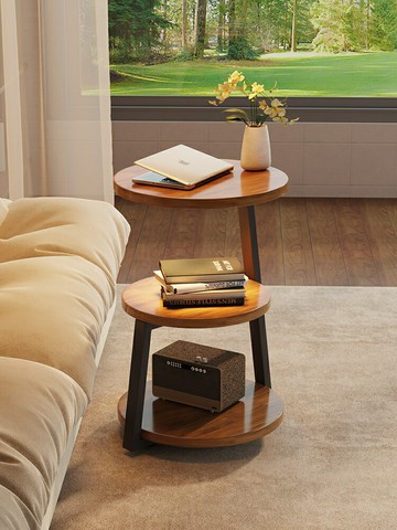 開立發票 中古風落地燈客廳沙發旁茶幾氛圍燈具臥室床頭柜置物架邊幾床頭柜 快速出貨