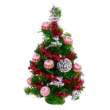 迷你裝飾聖誕樹 LED20燈電池燈彩光  綠色  30cm