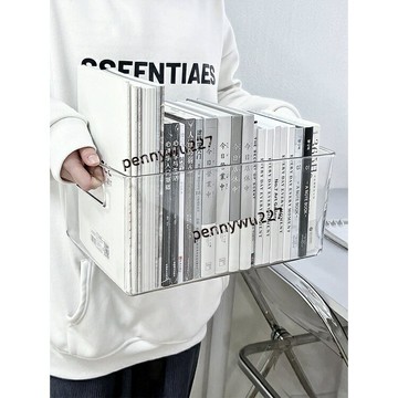 生活用品書本收納桌面收納盒透明亞克力書立架書桌置物架書架辦公室文件架熱賣