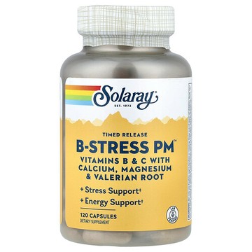Solaray, 下午緩釋抗壓維生素 B 膠囊™，120 粒膠囊