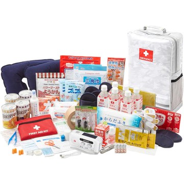 【日本代購】DIRECT 防災防犯ダイレクト 地震 停電 防災包30件組(2人用) 迷彩銀