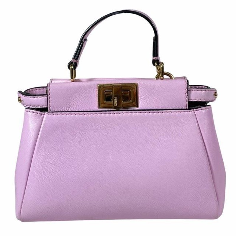 FENDI フェンディ 8M0355 マイクロ ミニ ピーカブー ハンドバッグ ショルダーバッグ ピンク レザー 2WAY | LINEショッピング