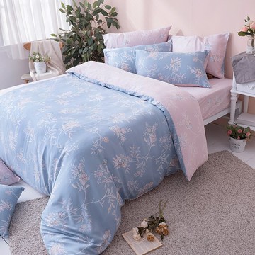 戀家小舖 100%天絲 床包 / 雙人特大【綠葉扶花】60支天絲 含兩件枕套 台灣製