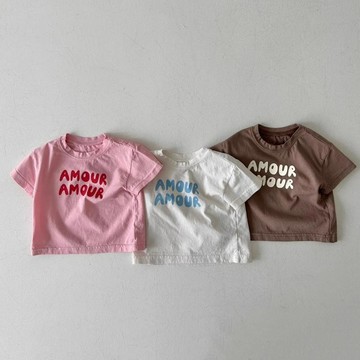 Mini baby🌷嬰兒短袖T恤夏裝男女寶寶薄款半袖上衣字母印花兒童體恤衣服韓版