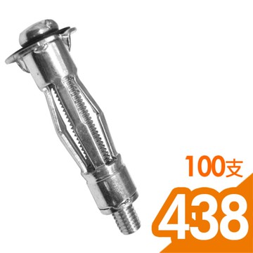 【Panrico 百利世】438牆板拉脹釘 牆板拉釘拉脹螺絲 中空壁虎膨脹螺絲 100支