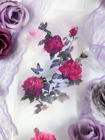 觀墨-四季花 PET 紙膠帶 貝殼光 10米卷