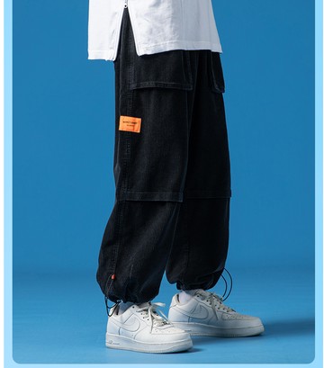 FINDSENSE X  男士日系燈芯絨寬鬆美式機能休閑九分褲